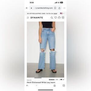 Dynamite Heidi Wide Leg Distressed size 29 
Sold out online